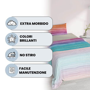 COMPLETO LETTO FANTASY, 100% Microfibra - RAINBOW