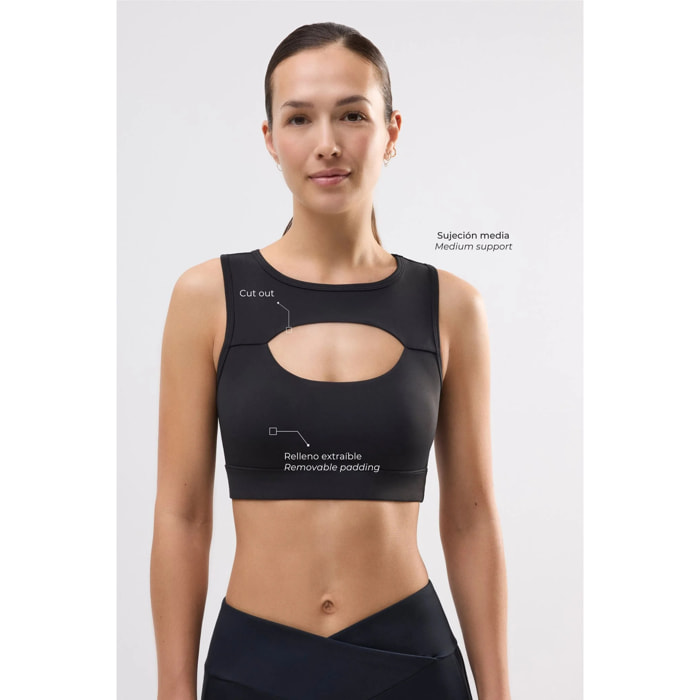 Reggiseno Sportivo Con Ritagli Neri