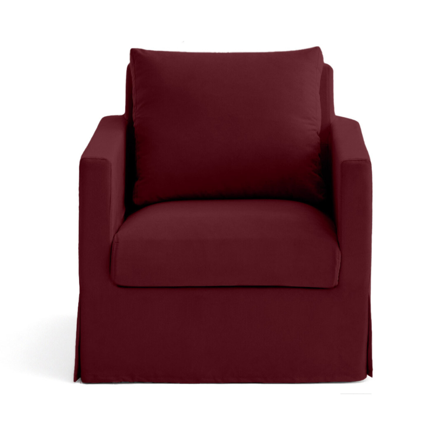 Serena - fauteuil déhoussable en tissu - Prune