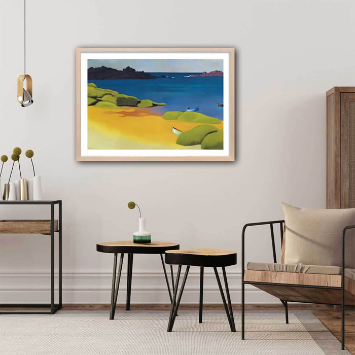 Poster Baie de Tregastel - Felix Valloton Affiche + cadre en bois - Chêne