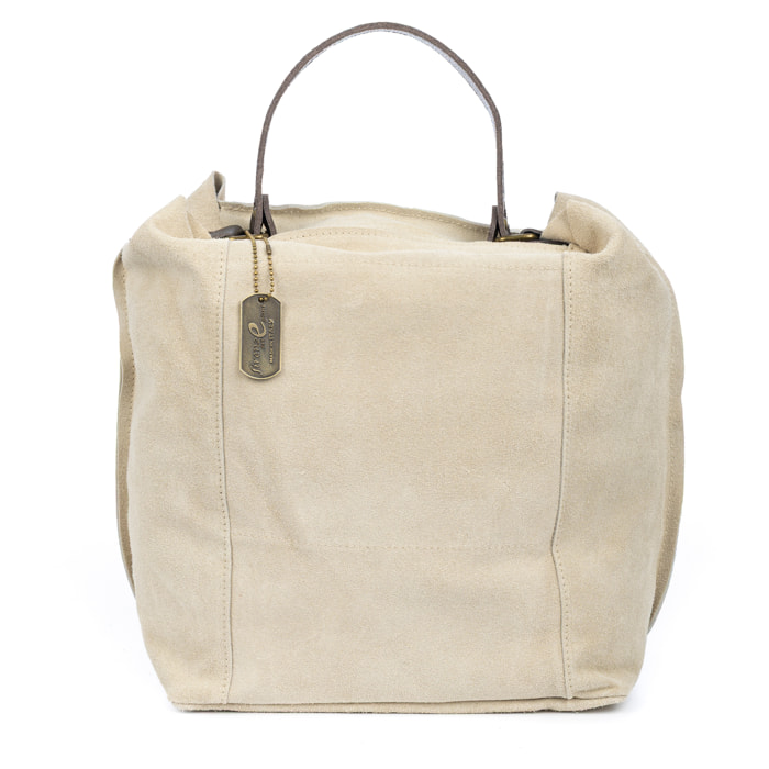 Avigliano bolso shopper mujer. Piel auténtica Gamuza.