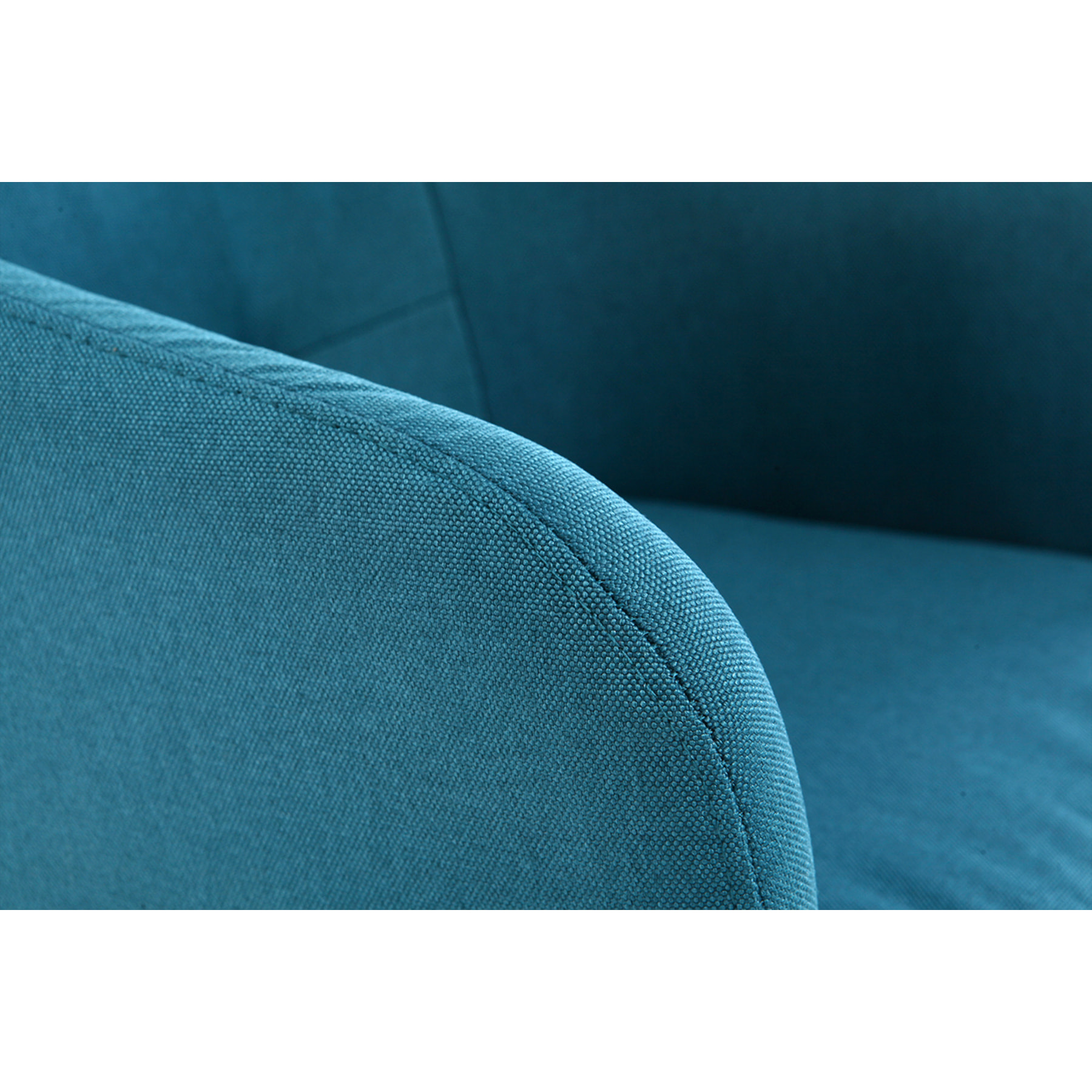 Chaise de bureau à roulettes capitonnée en tissu bleu canard et acier chromé BALTIK