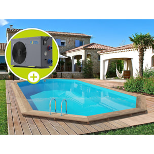 Piscine bois " Palma 130 " - 7.57 x 4.07 x 1.31 m + Pompe à chaleur 6.1 kW