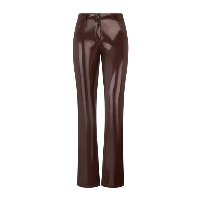 Pantaloni WR.UP® vita regular a zampa in tessuto latex