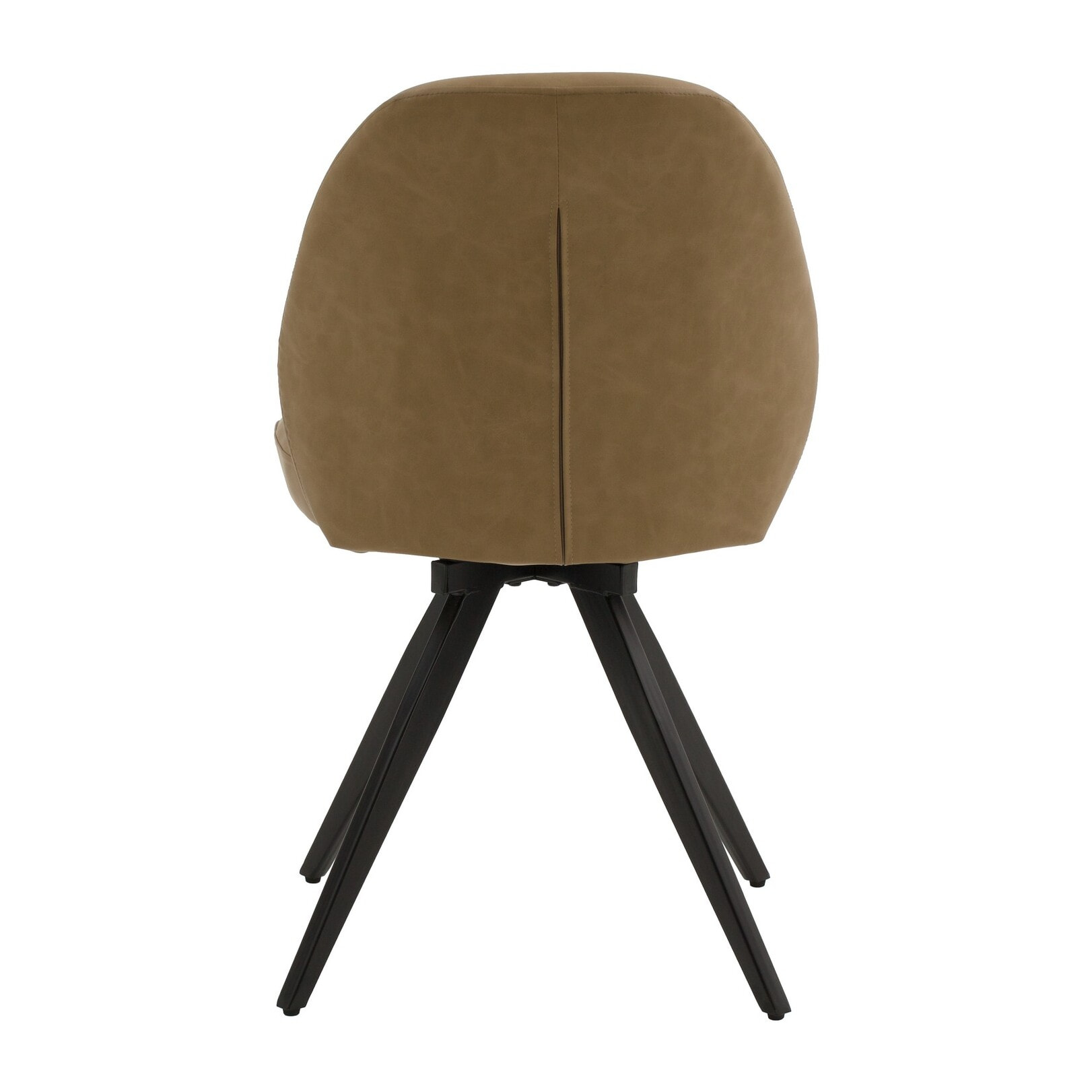 Set di 4 sedie girevoli ZENNENDAL in similpelle marrone e gambe in metallo nero