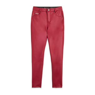 Pantaloni skinny in similpelle con logo ricamato