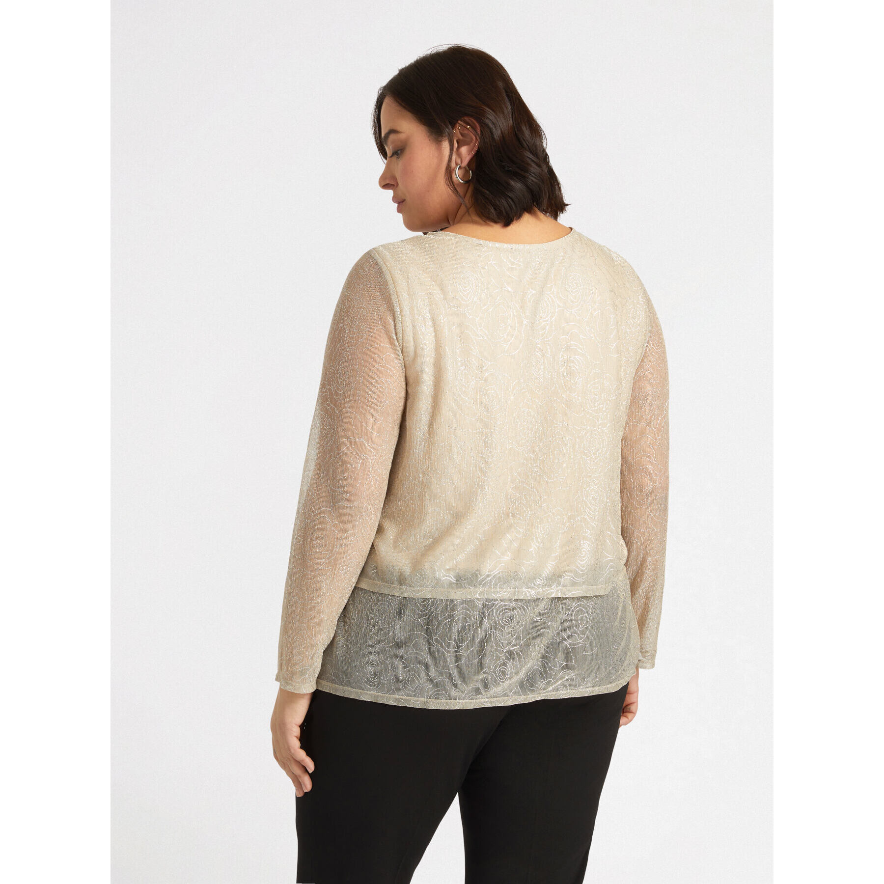 Fiorella Rubino - T-shirt lurex con sovrapposizioni - Oro