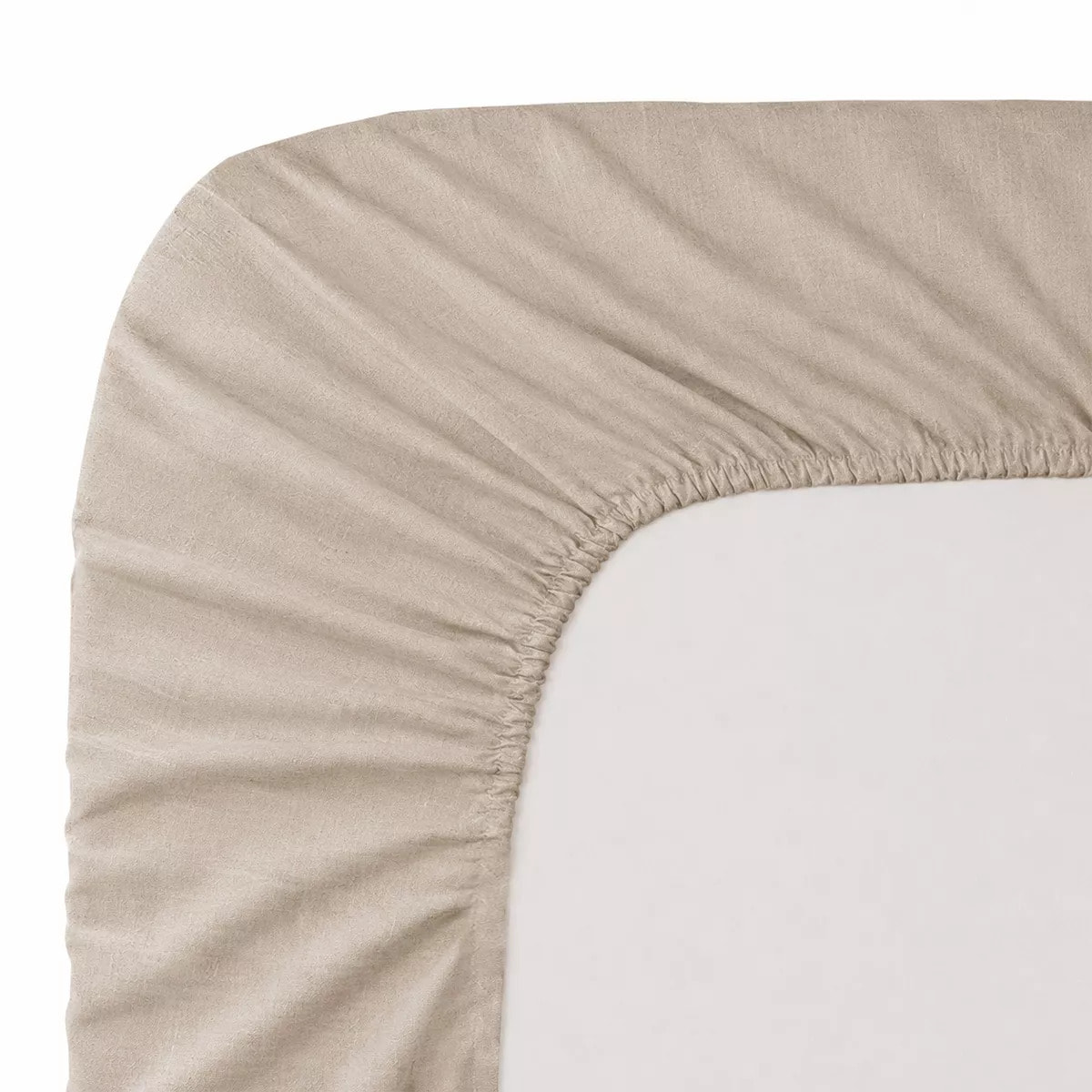 Drap housse b35 pur lin lavé 165 g/m² uni beige Le lin lave lin
