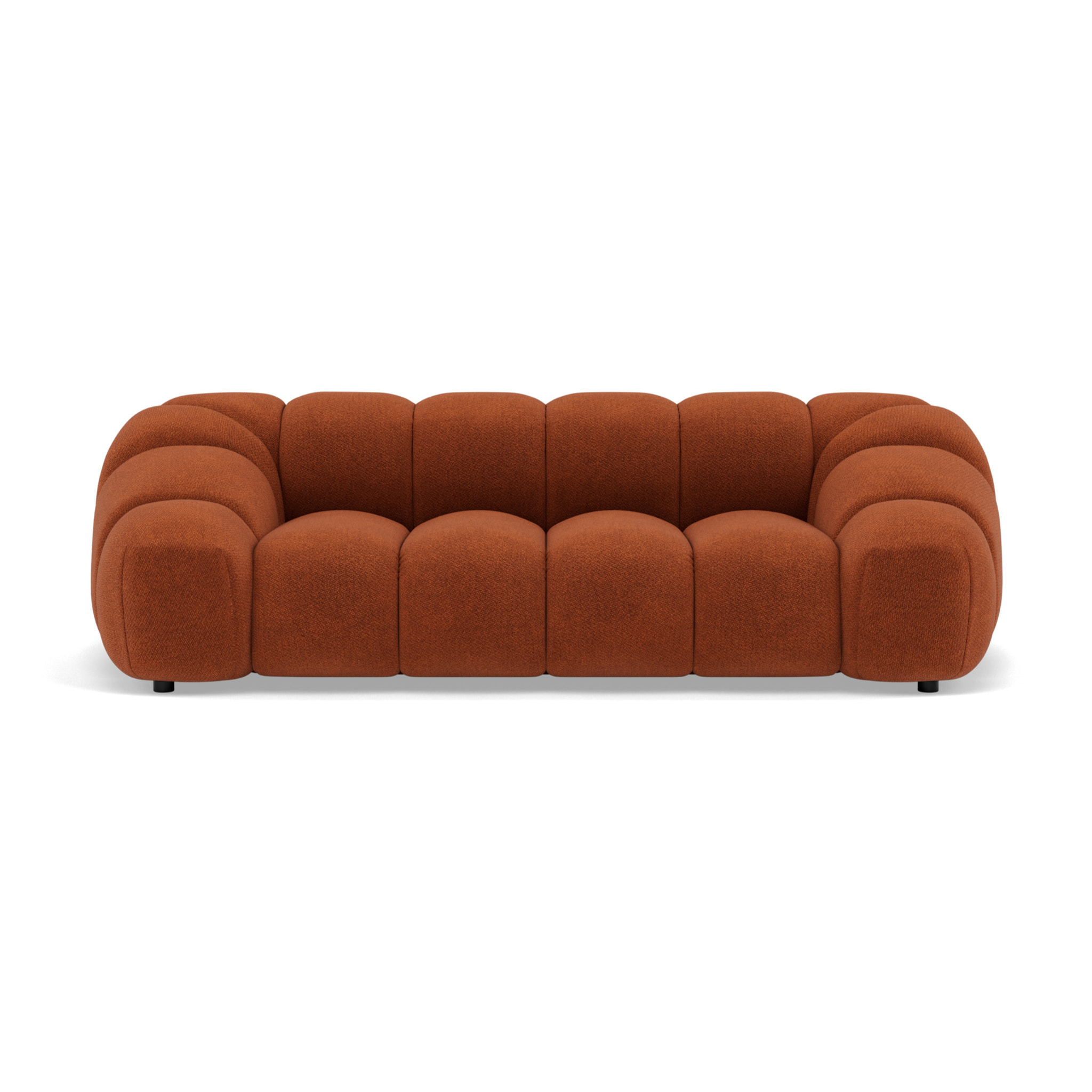 Ava - canapé 3 places en velours texturé - Terracotta