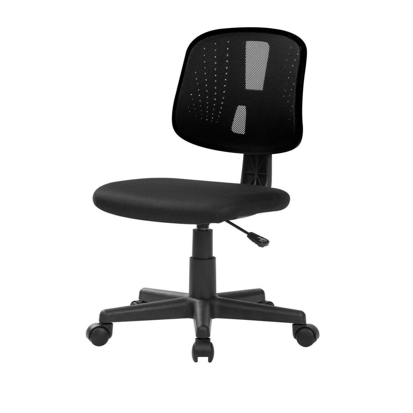 Sedia da ufficio Nowra, Sedia operativa da ufficio, Seduta ergonomica da ufficio, 49x43h81/93 cm, Nero