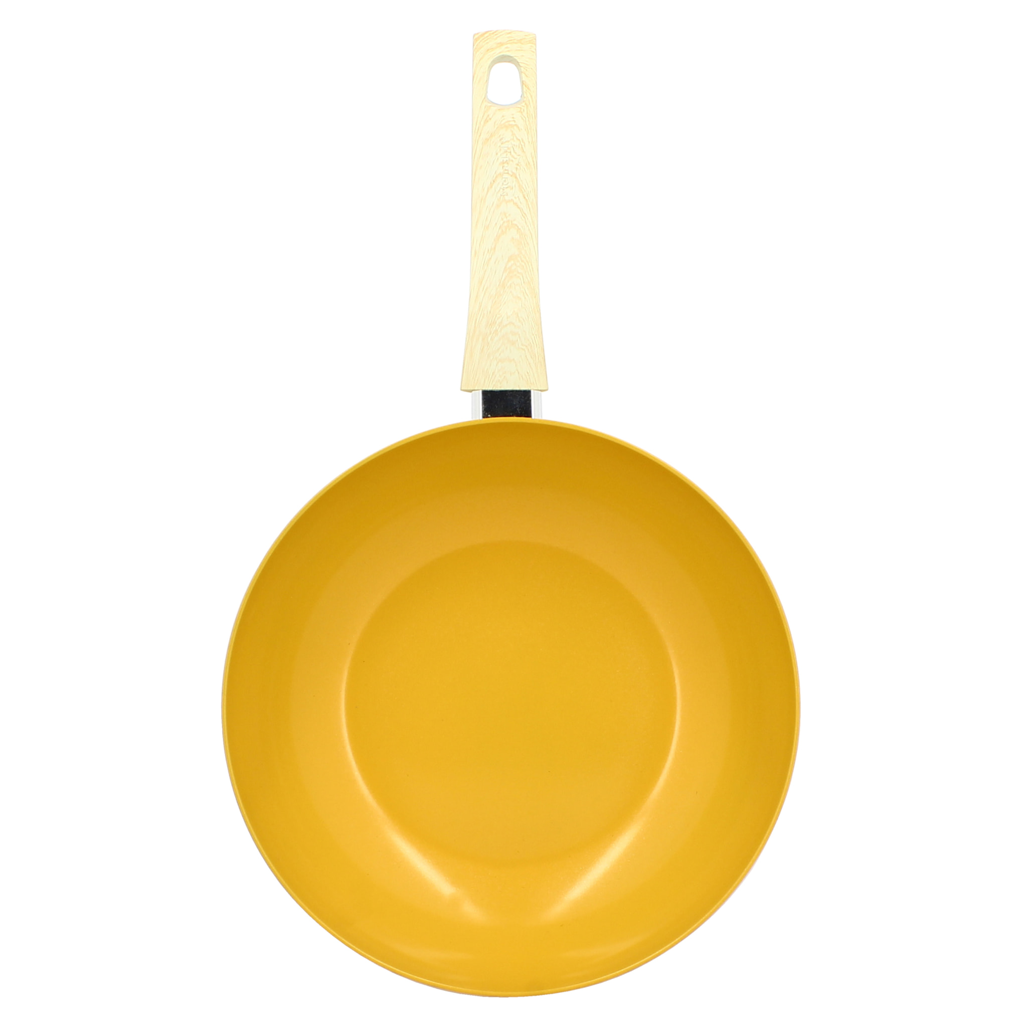 Wok en aluminium 28cm jaune - compatible induction COLORAMA