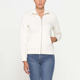 FELPA FULL ZIP A COLLO ALTO IN TESSUTO FELPATO