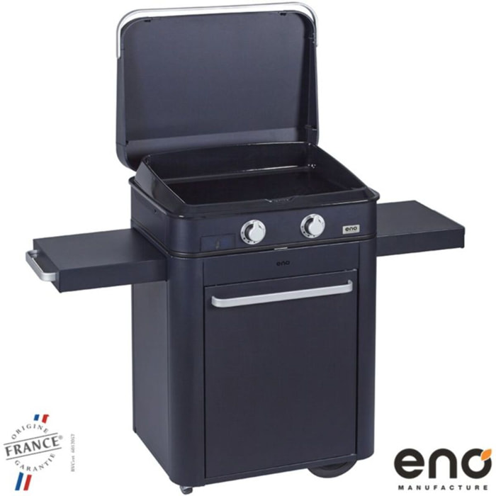 Plancha gaz ENO Enosign 65 chariot + Plancha bleu navy