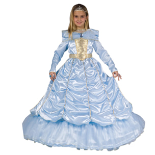 Costume Carnevale Linea Atelier Azzurro Con Coroncina Bambina