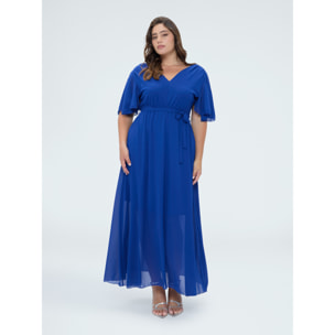 Fiorella Rubino - Vestito Dream in georgette con scollo a V - Bluette