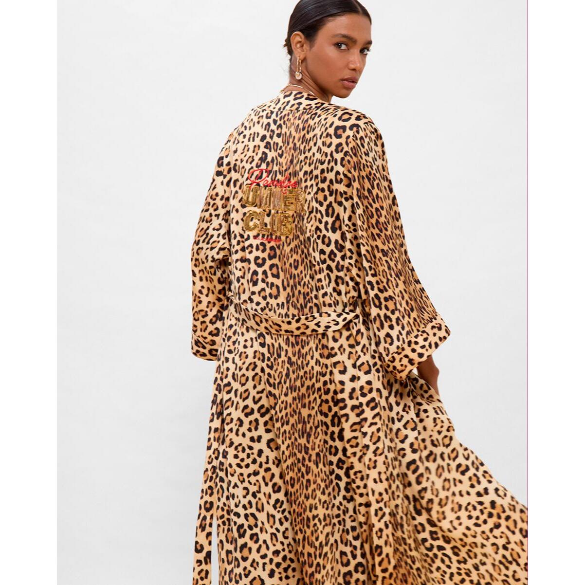 Kimono con stampa animalier