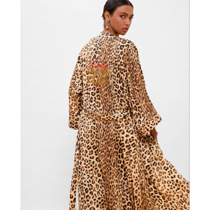 Kimono con stampa animalier