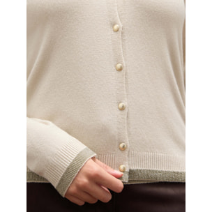 Oltre - Cardigan with lurex edge - Beige