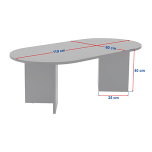 Table basse ovale effet travertin 119x60cm VENUS