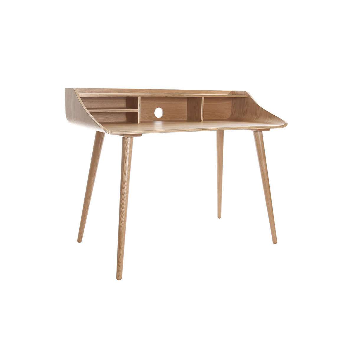 Bureau avec rangements vintage bois clair L120 cm NORDECO