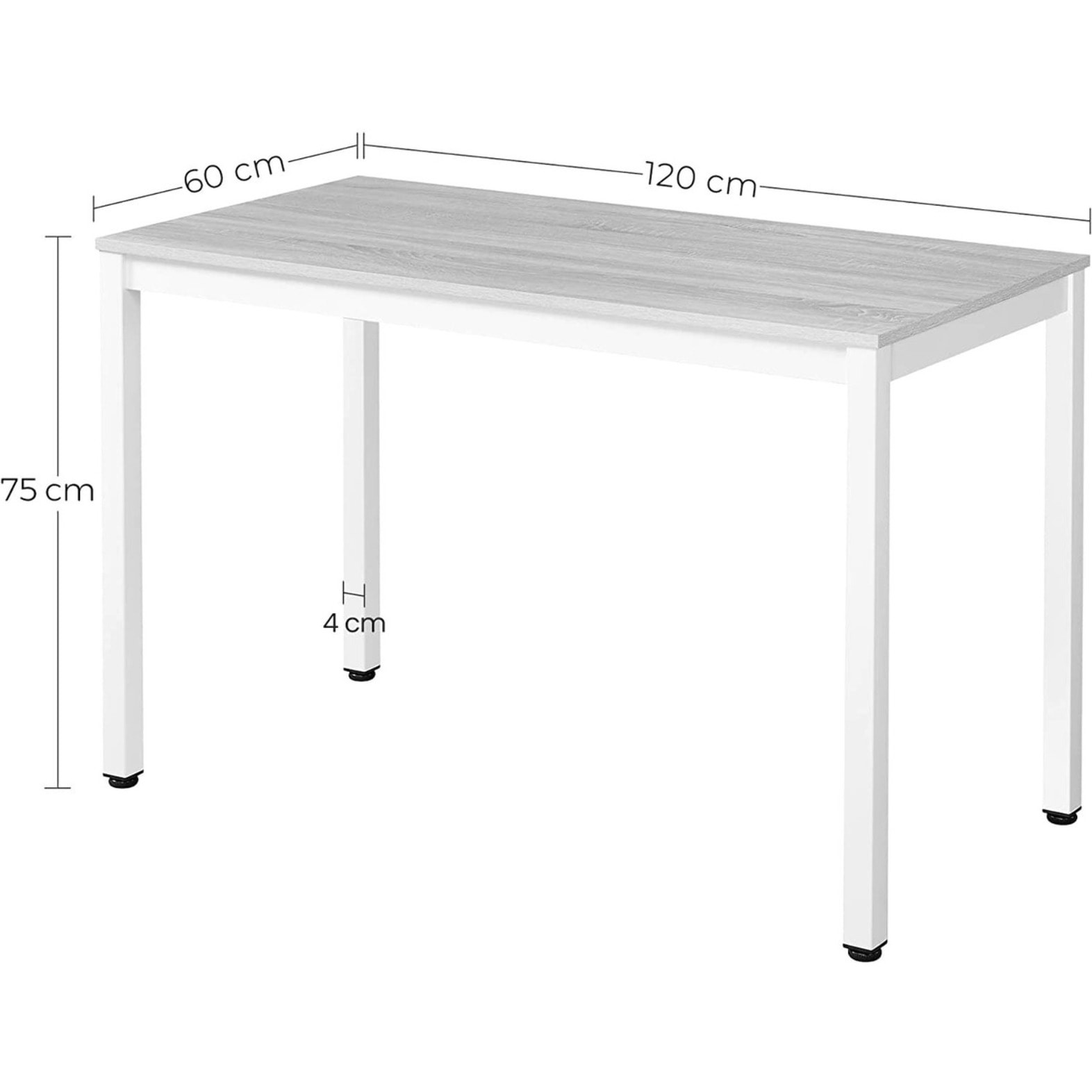 Tavolo Tessa in stile industriale rustico 120x60 cm
