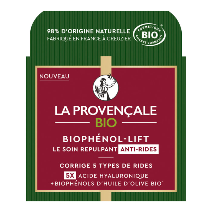 La Provençale Biophénol-Lift - Crème Correctrice Booster Fermeté Anti-Rides & Fermeté - Olive violette - Biophénols & Acide hyal
