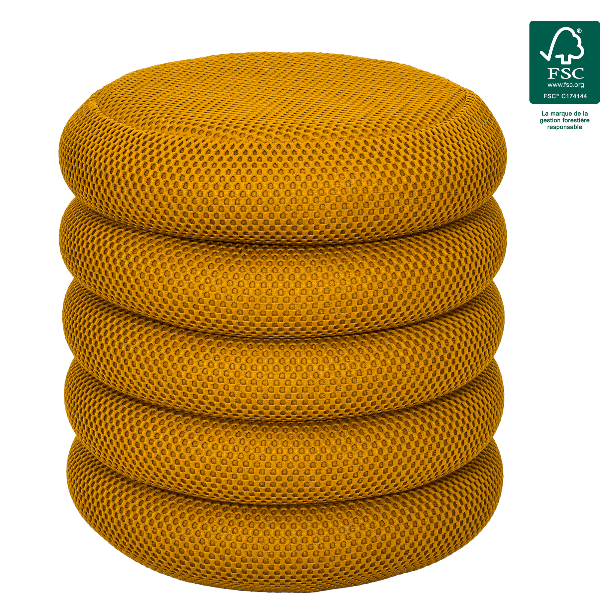 Pouf Rangement Atome Jaune