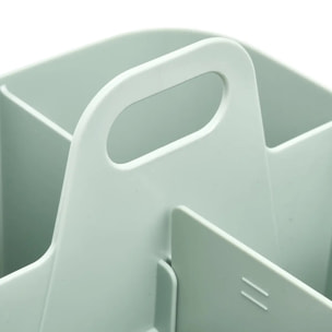 Organiseur Poly 16,5x16,5x15cm vert compartiments amovibles