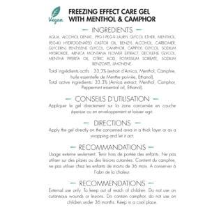 MEDICAFARM - Gel de soin CRYO-K - Gel de Soin "effet froid intense" - Menthol & Camphre - Sans paraben - Lot de 2 tubes 125 ml