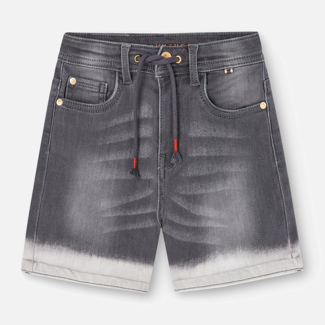 Bermudas para niÃ±o en denim liso de color gris, PantalÃ³n