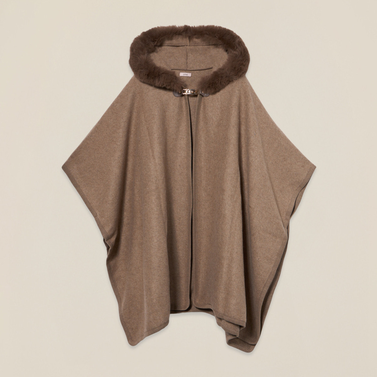 Oltre - Maxi poncho con cappuccio - Marrone