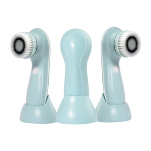 Spazzola 3 in 1 pulitore per il viso, esfoliante, struccante. Ricaricabile.