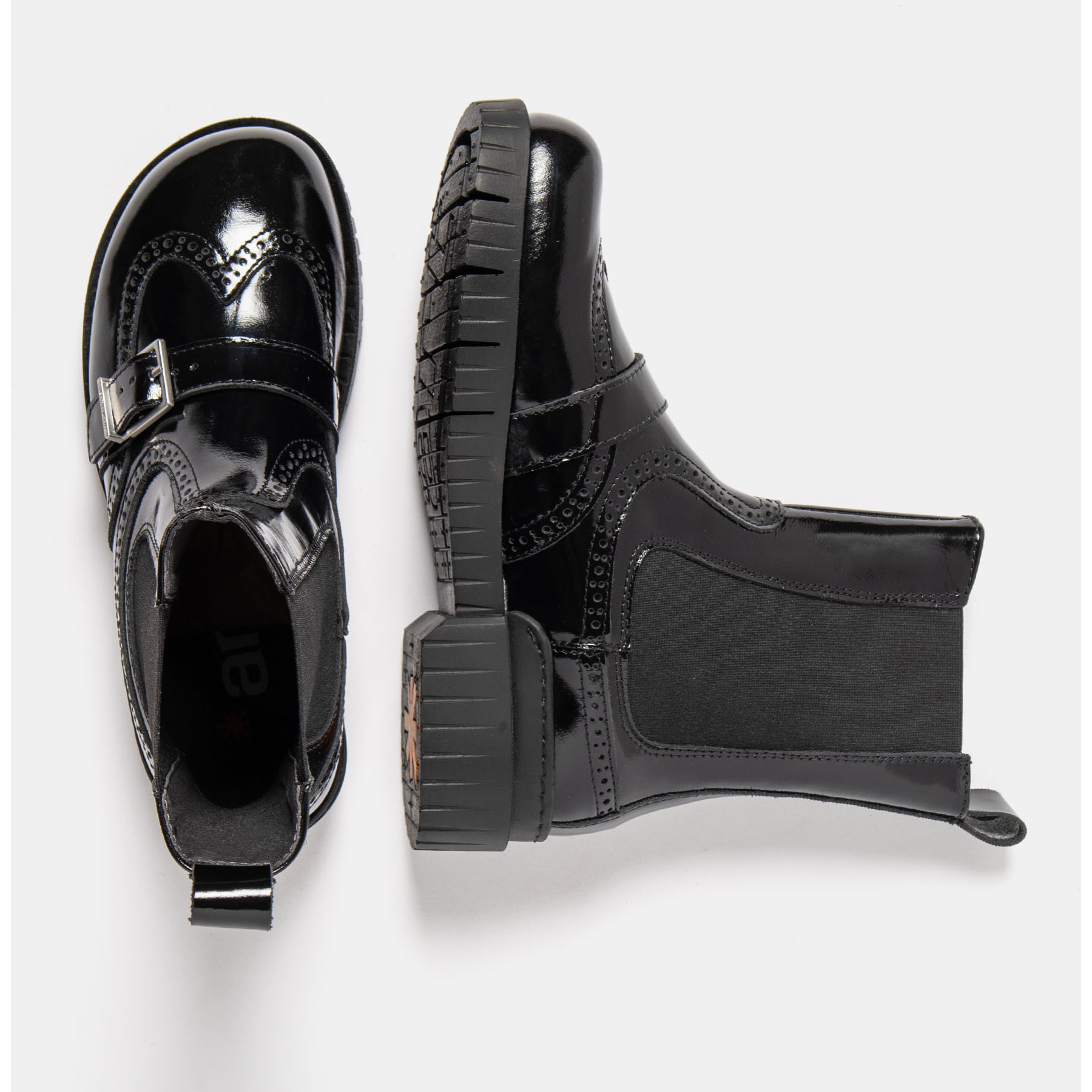 Botines 1848 NAPPA SHINNY BLACK /OXFORD color Black