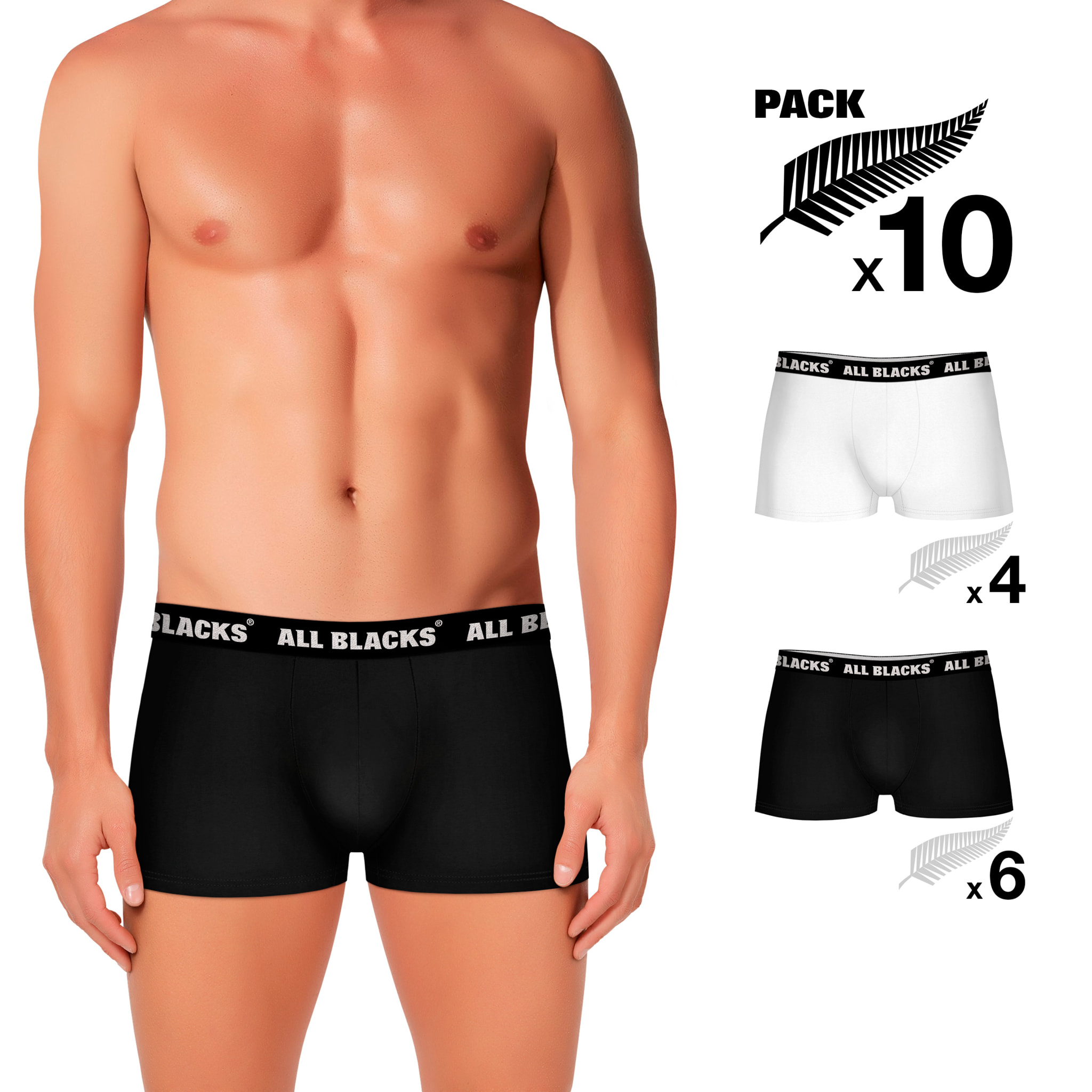 Pack 10 calzoncillos boxer ALL BLACKS para hombre en varios colores