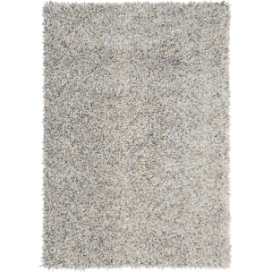 Tapis shaggy tufté en laine motif faux uni OLEL