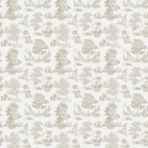 Nappe pur lin 165 g/m² imprimé beige Poesie naturel