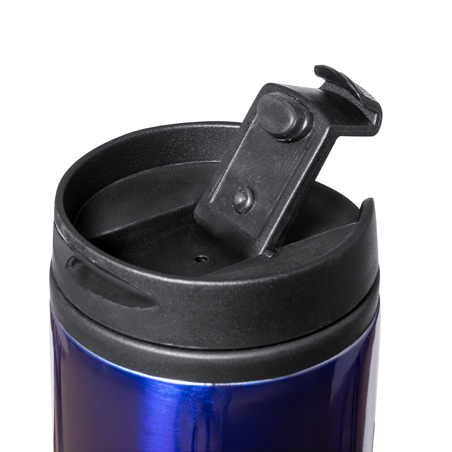Vaso térmico en acero inox de 290ml de capacidad y doble pared. Con tapa dosificador y base acolchada de espuma.