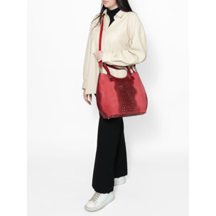 Borsa a mano da Donna Elda in Vera Pelle Made in Italy 31x42x14 cm