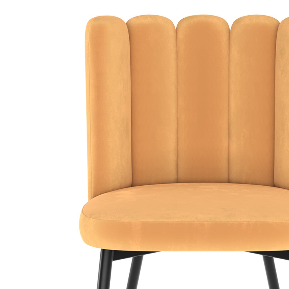 Lot de 2 chaises en velours jaune et pieds en métal - Rosy