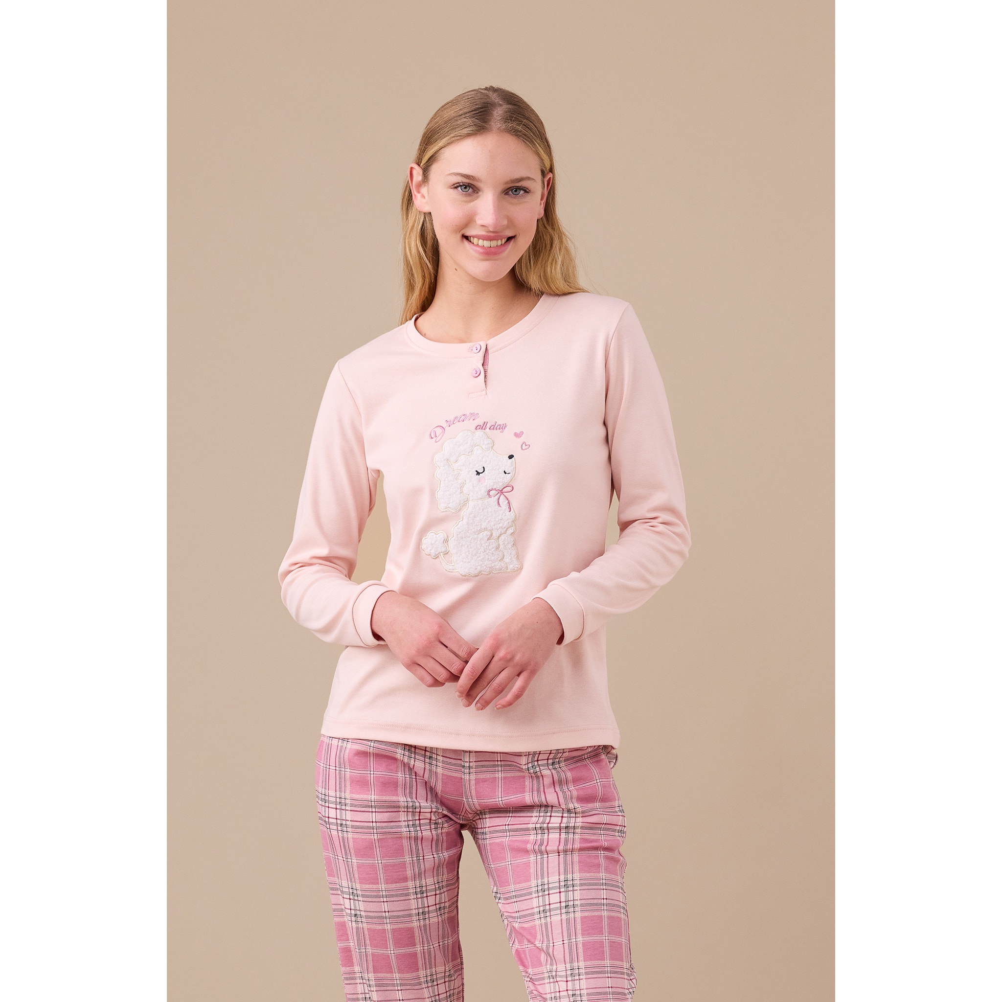 Pigiama donna caldo cotone articolo barboncino. Noidinotte