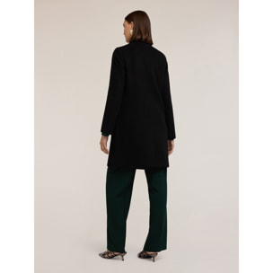Motivi - Cappotto in misto lana ammagliato - Nero
