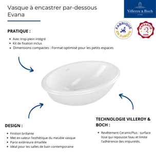 Lot de deux vasques à encastrer par-dessous Evana 500 x 350 mm VILLEROY ET BOCH