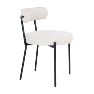 Ivanec - lot de 2 chaises - en tissu bouclette - Noir / Blanc