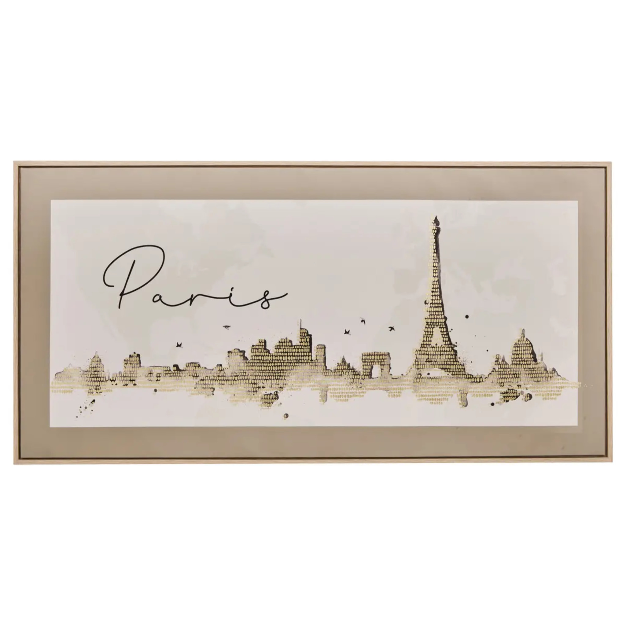 Toile imprimée encadrée Marlow noir et blanc 116x58cm