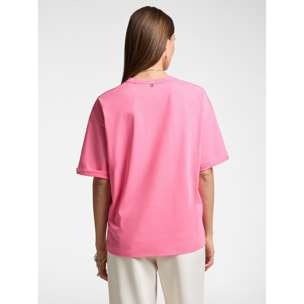 Elena Mirò - Camiseta con inscripción y bordado "Dragonfly" - Fuchsia