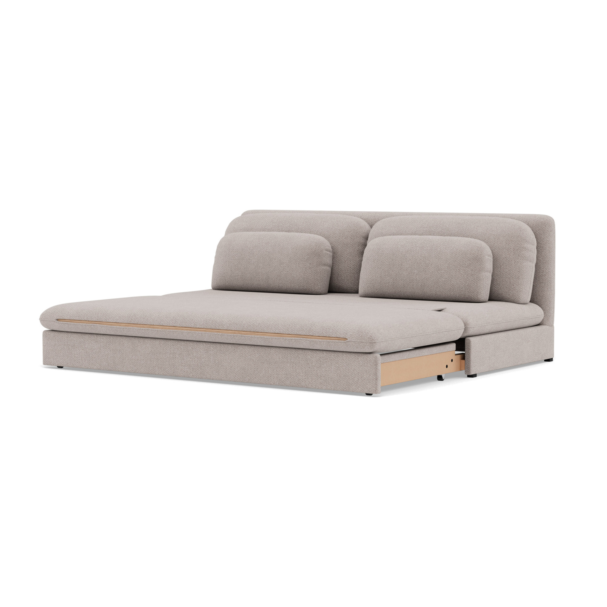 Ysal - canapé 3 places convertible déplimousse en velours texturé - Gris clair
