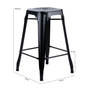 Tabouret de bar en métal noir ou gris au style industriel - STEAL