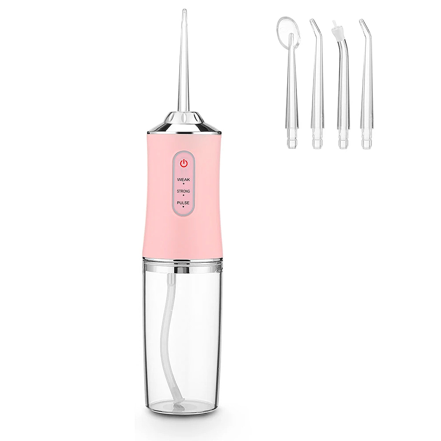 Irrigador bucal con 4 cabezales. 220ml, rotación 360, 3 modos.