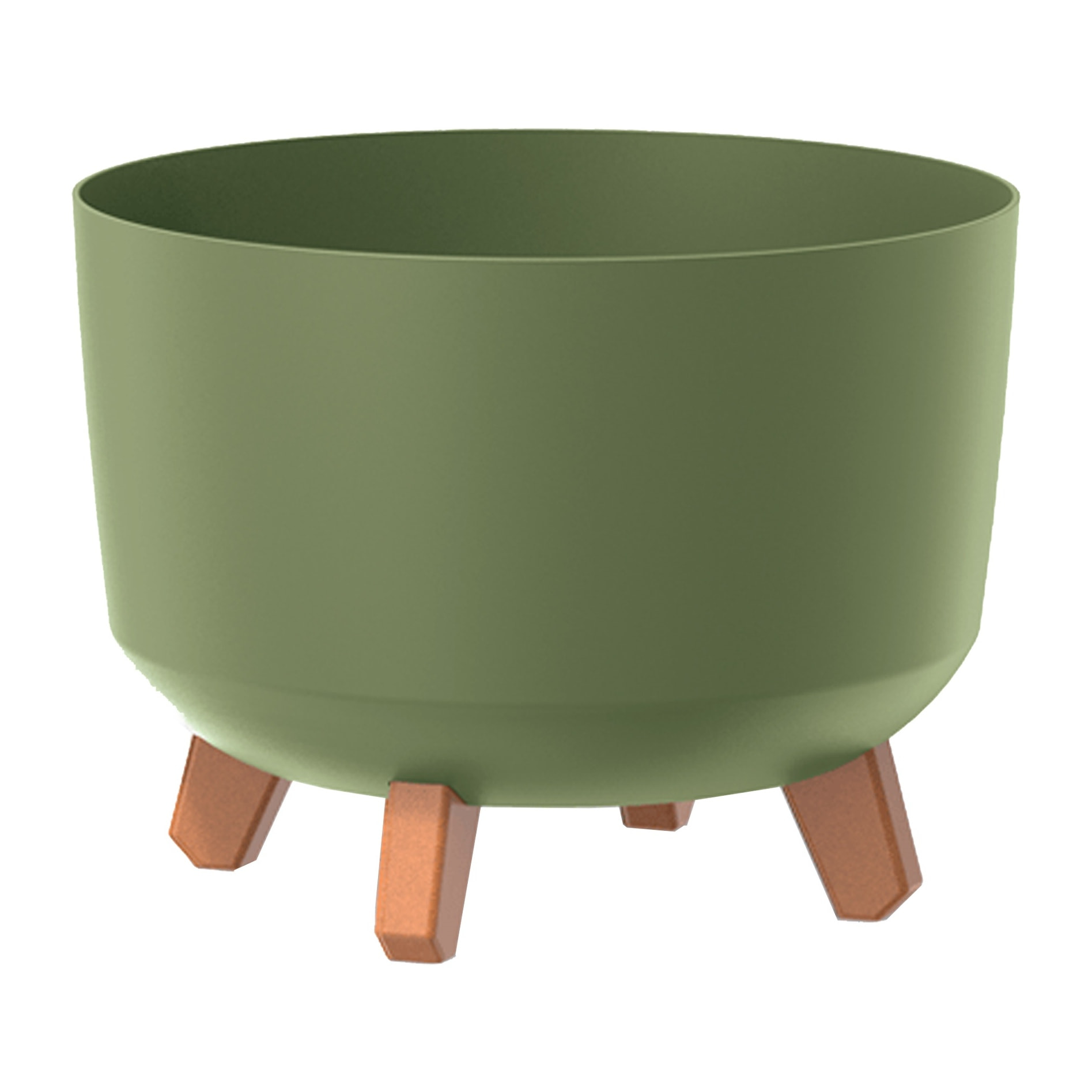 Macetero color verde tierra,sin depósito , colección gracia de 29cm x 29cm x 22cm cm, capacidad de 9,8 l.