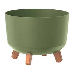 Macetero color verde tierra,sin depósito , colección gracia de 29cm x 29cm x 22cm cm, capacidad de 9,8 l.